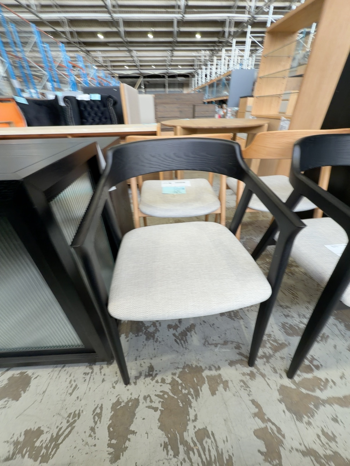 NEW NOBO BLACK OAK DINING CHAIR WITH FABRIC SEAT NEW NOBO BLACK OAK DINING CHAIR WITH FABRIC SEAT