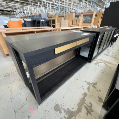 NEW ENZO 1500MM CONSOLE TABLE, BLACK AMERICAN ASH TIMBER NEW ENZO 1500MM CONSOLE TABLE, BLACK AMERICAN ASH TIMBER