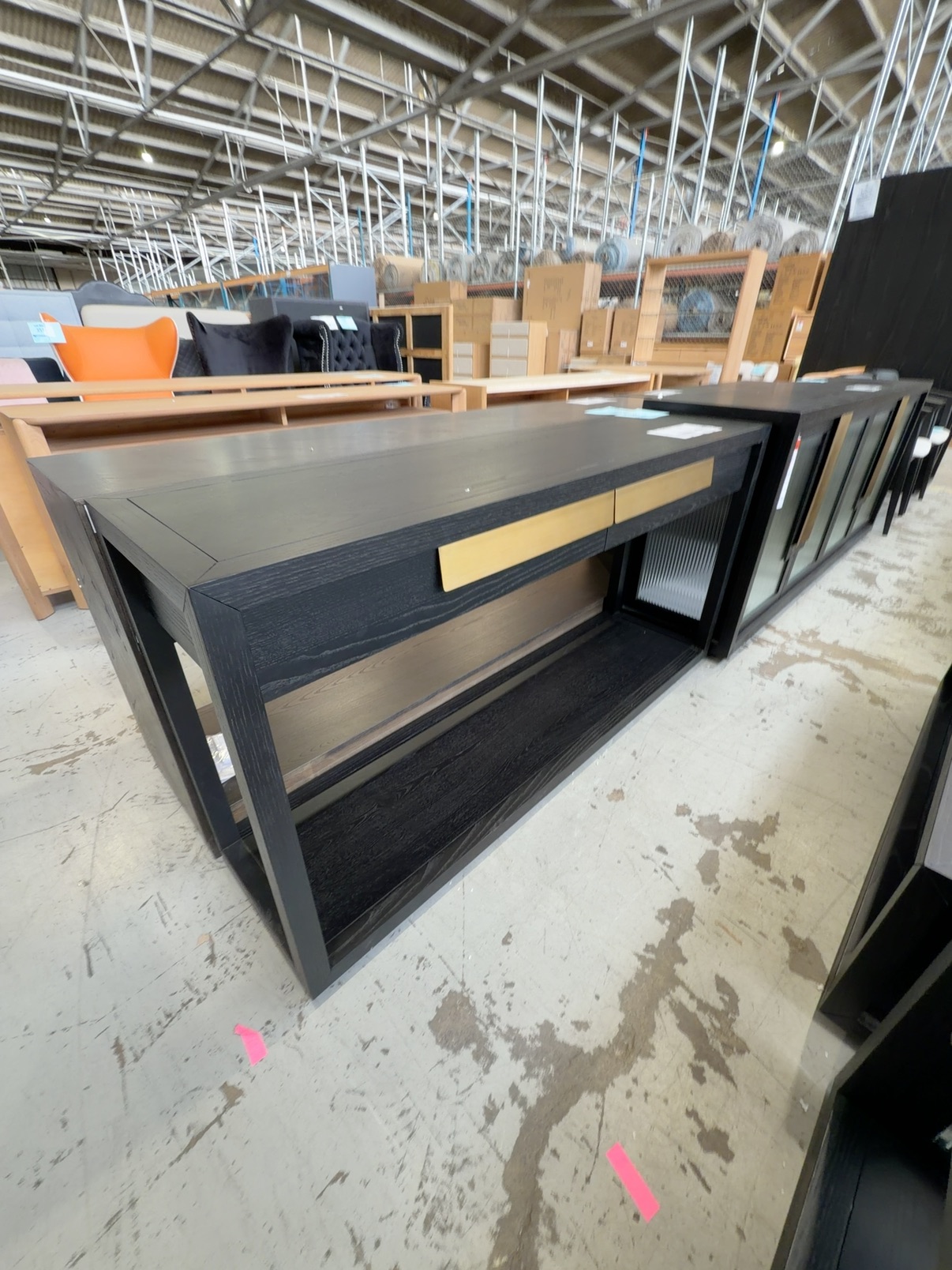 NEW ENZO 1500MM CONSOLE TABLE, BLACK AMERICAN ASH TIMBER NEW ENZO 1500MM CONSOLE TABLE, BLACK AMERICAN ASH TIMBER