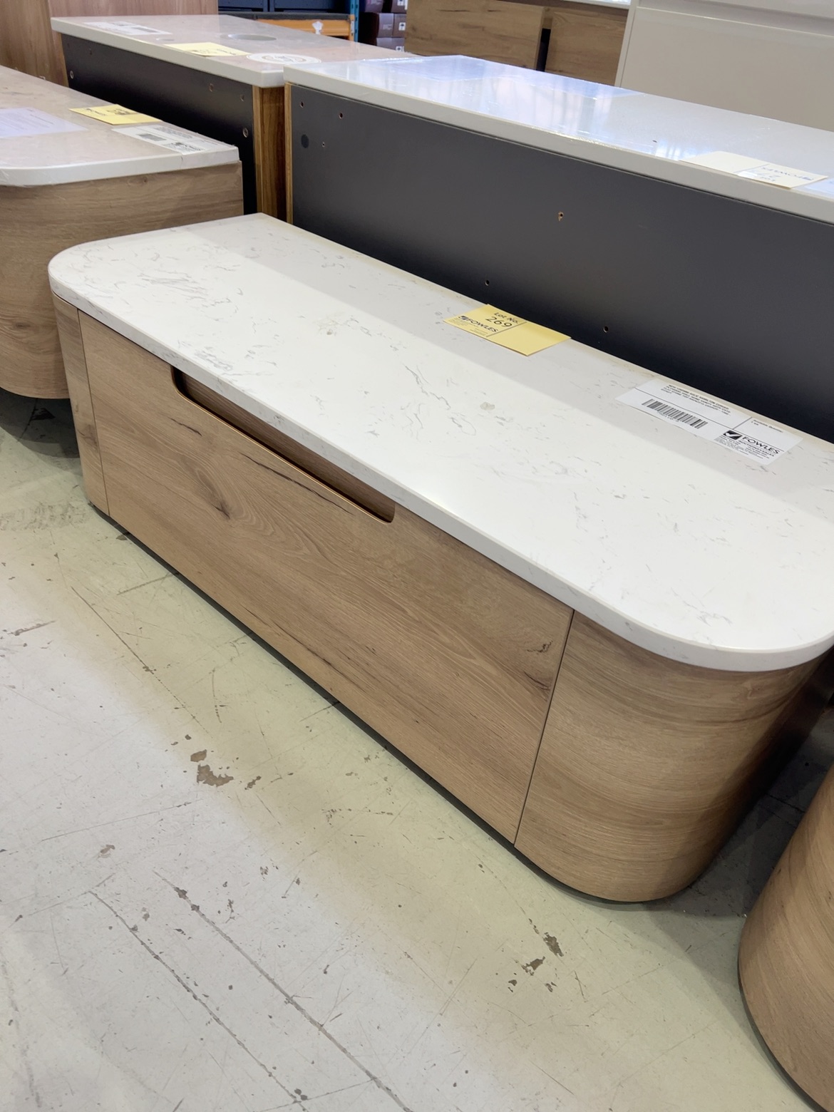 NEW 1200MM AULIC HAMILTON CURVED PLYWOOD WALL HUNG VANITY WITH CATO FLAT STONE TOP RRP$2215 CAWH39-1200-ST26FT NEW 1200MM AULIC HAMILTON CURVED PLYWOOD WALL HUNG VANITY WITH CATO FLAT STONE TOP RRP$2215 CAWH39-1200-ST26FT