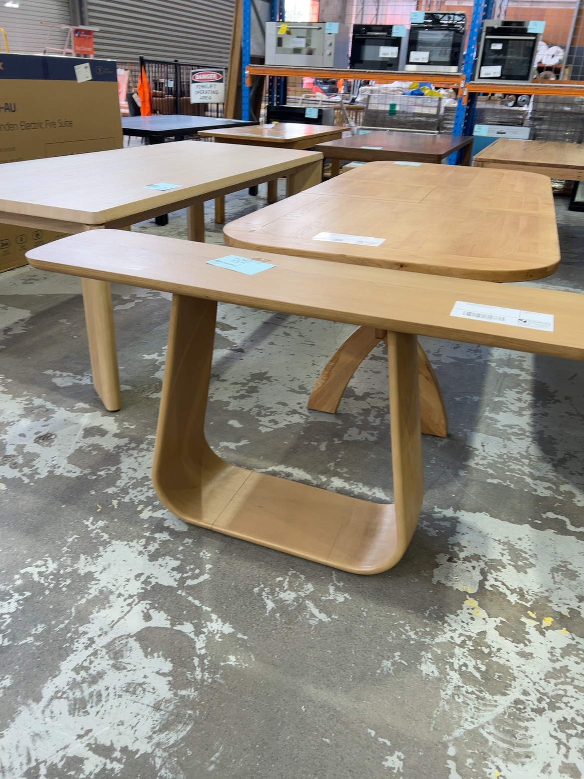 EX DISPLAY LAMBERT CONSOLE TABLE, NATURAL OAK, SOLD AS IS EX DISPLAY LAMBERT CONSOLE TABLE, NATURAL OAK, SOLD AS IS