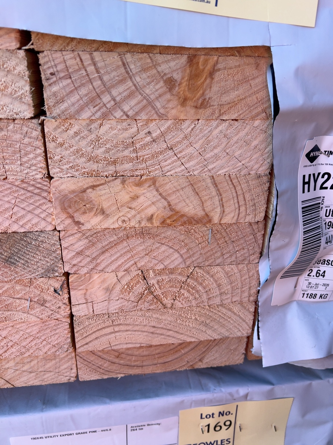 190X45 UTILITY EXPORT GRADE PINE-44/6.0 190X45 UTILITY EXPORT GRADE PINE-44/6.0