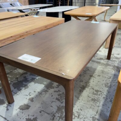 EX DISPLAY DAKOTA 2000MM DINING TABLE, TASMANIAN OAK WITH DARK SMOKE STAIN, SOLD AS IS EX DISPLAY DAKOTA 2000MM DINING TABLE, TASMANIAN OAK WITH DARK SMOKE STAIN, SOLD AS IS
