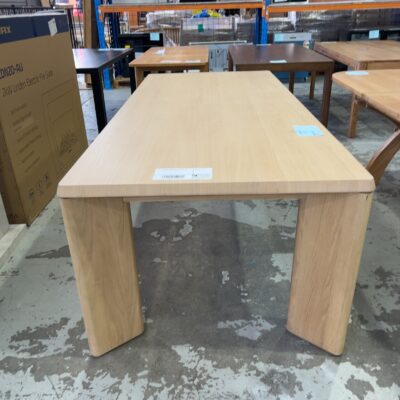 EX DISPLAY LENNYU 2400MM DINING TABLE, OAK CREMA FINISH, SOLD AS IS