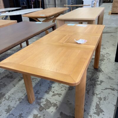 EX DISPLAY TAHOE 1300MM - 1800MM EXTENSION NATURAL OAK DINING TABLE, SOLD AS IS EX DISPLAY TAHOE 1300MM - 1800MM EXTENSION NATURAL OAK DINING TABLE, SOLD AS IS