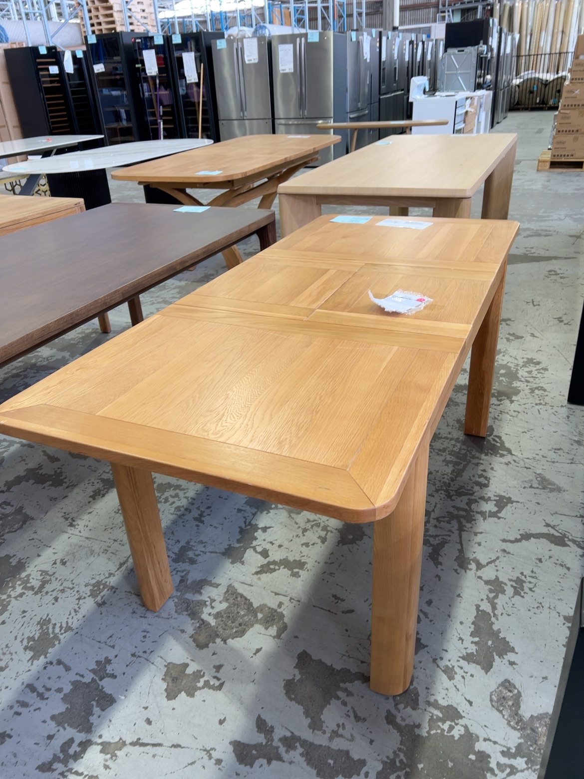 EX DISPLAY TAHOE 1300MM - 1800MM EXTENSION NATURAL OAK DINING TABLE, SOLD AS IS EX DISPLAY TAHOE 1300MM - 1800MM EXTENSION NATURAL OAK DINING TABLE, SOLD AS IS