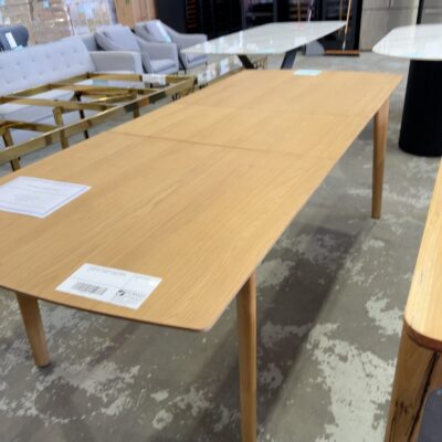 EX DISPLAY ERIN NATURAL OAK EXTENSION DINING TABLE, 1900MM - 2400MM, SOLD AS IS EX DISPLAY ERIN NATURAL OAK EXTENSION DINING TABLE, 1900MM - 2400MM, SOLD AS IS
