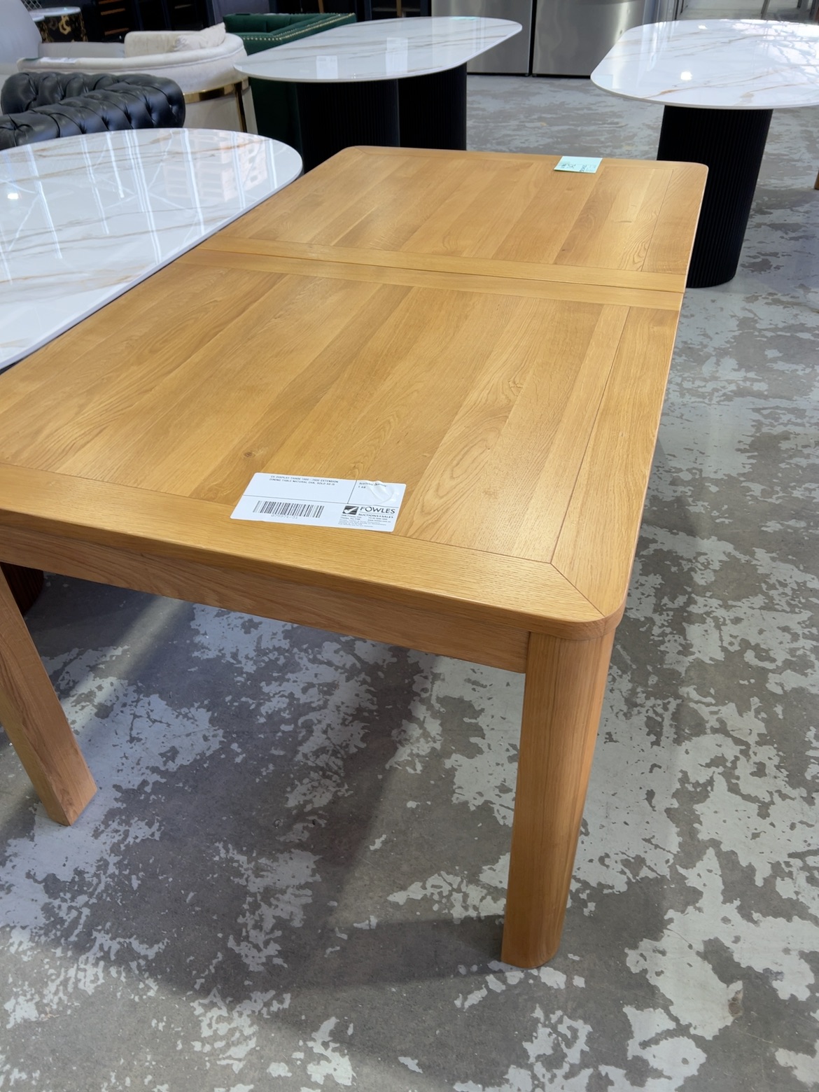 EX DISPLAY TAHOE 1800-2800 EXTENSION DINING TABLE NATURAL OAK, SOLD AS IS EX DISPLAY TAHOE 1800-2800 EXTENSION DINING TABLE NATURAL OAK, SOLD AS IS