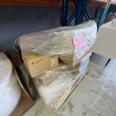 PALLET OF ASSORTED BATHROOM ACCESSORIES, TAPWARE, DOOR HANDLES, ETC SOLD AS IS NO WARRANTY PALLET OF ASSORTED BATHROOM ACCESSORIES, TAPWARE, DOOR HANDLES, ETC SOLD AS IS NO WARRANTY
