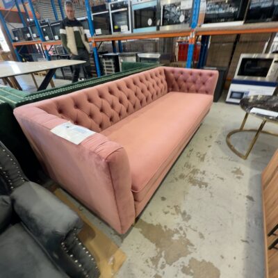 NEW SOPHIA BLUSH PINK VELVET 3 SEAT SOFA NEW SOPHIA BLUSH PINK VELVET 3 SEAT SOFA