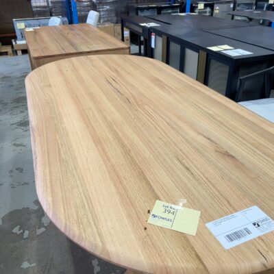 EX DISPLAY CLAIRE MESSMATE 2500MM CURVED DINING TABLE, CENTRAL PEDESTAL, SOLD AS IS EX DISPLAY CLAIRE MESSMATE 2500MM CURVED DINING TABLE, CENTRAL PEDESTAL, SOLD AS IS