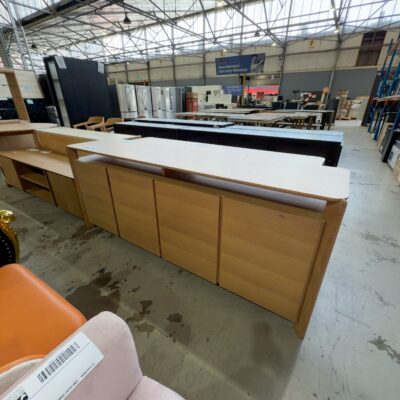 NEW ARIES 2000MM BUFFET, NATURAL OAK, ROUNDED EDGES, SOLD AS IS NEW ARIES 2000MM BUFFET, NATURAL OAK, ROUNDED EDGES, SOLD AS IS