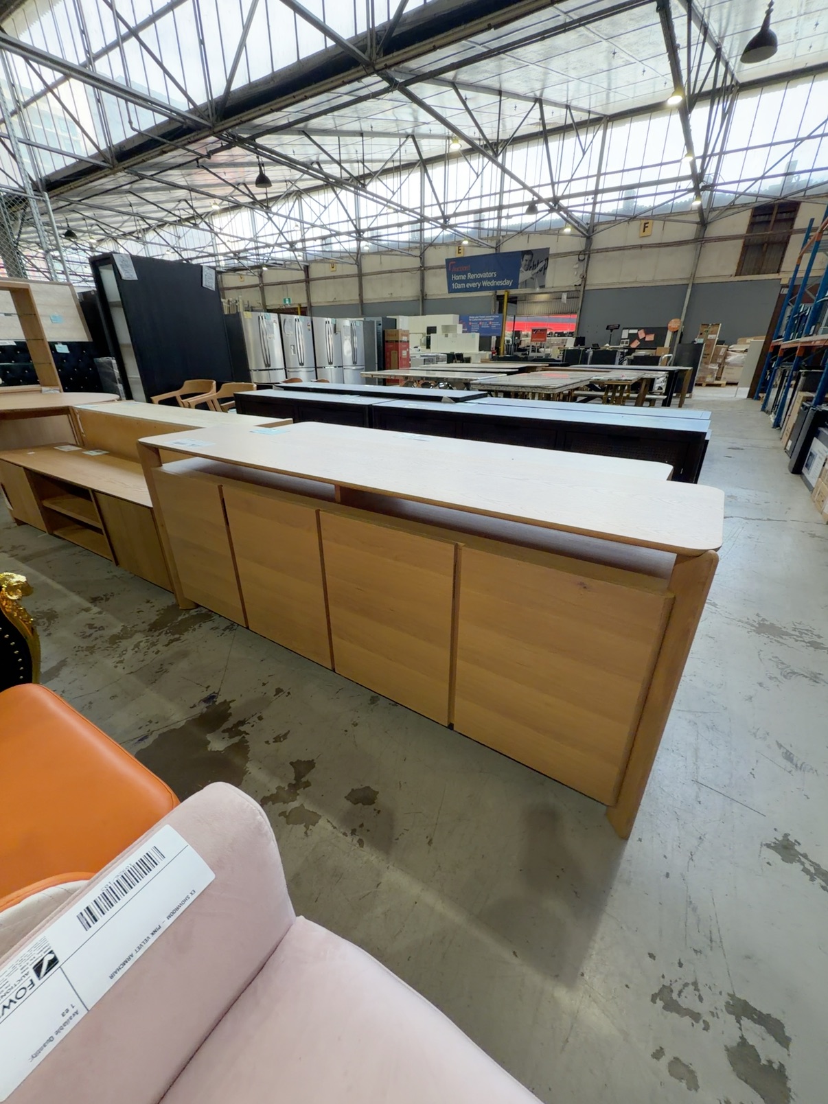 NEW ARIES 2000MM BUFFET, NATURAL OAK, ROUNDED EDGES, SOLD AS IS NEW ARIES 2000MM BUFFET, NATURAL OAK, ROUNDED EDGES, SOLD AS IS