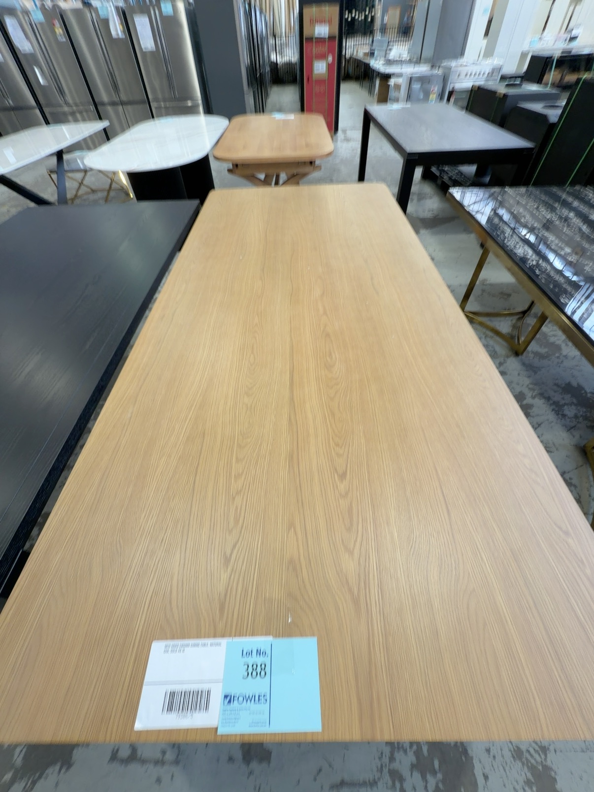 NEW ARIES 2400MM DINING TABLE, NATURAL OAK, SOLD AS IS NEW ARIES 2400MM DINING TABLE, NATURAL OAK, SOLD AS IS