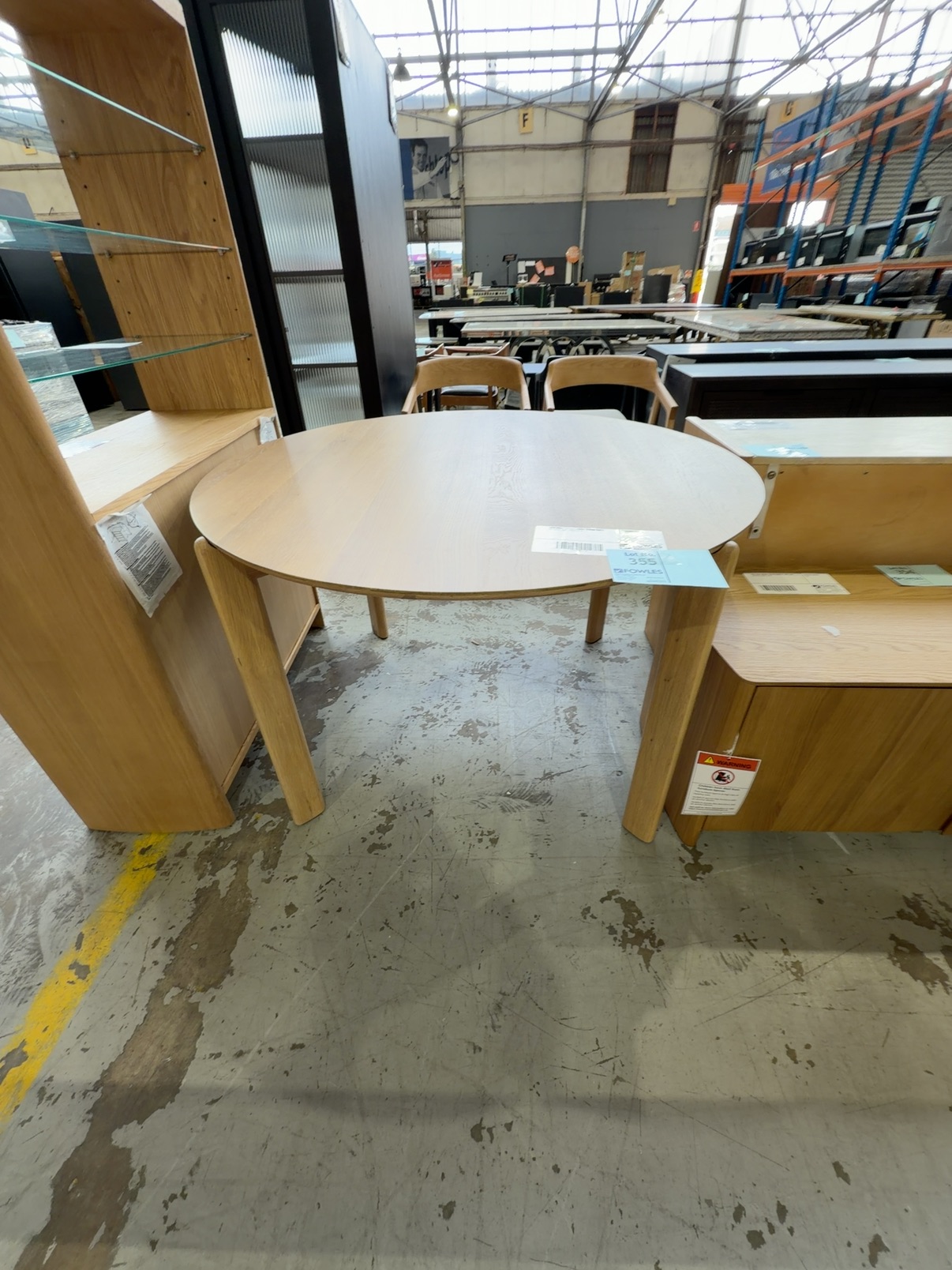 NEW ARIES 1200MM ROUND DINING TABLE, NATURAL OAK, SOLD AS IS NEW ARIES 1200MM ROUND DINING TABLE, NATURAL OAK, SOLD AS IS