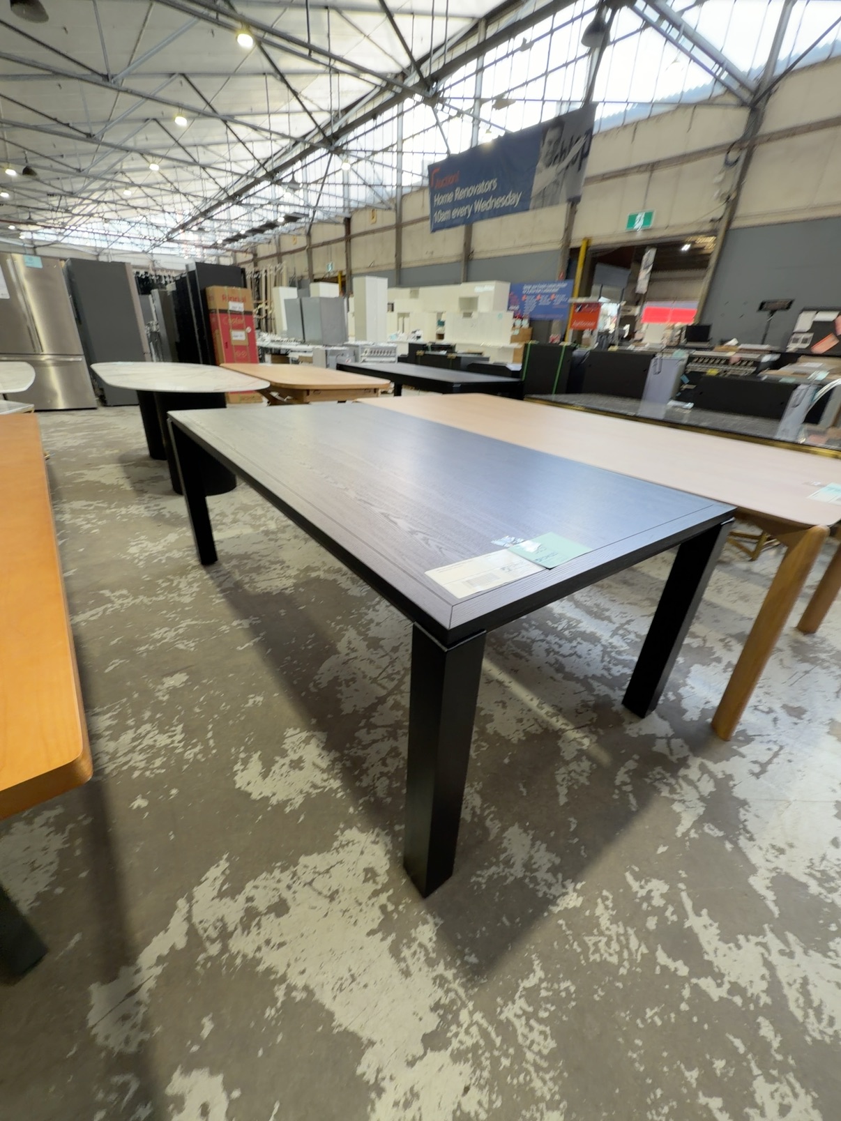 NEW ENZO 2000MM DINING TABLE, BLACK AMERICAN ASH, SOLD AS IS NEW ENZO 2000MM DINING TABLE, BLACK AMERICAN ASH, SOLD AS IS