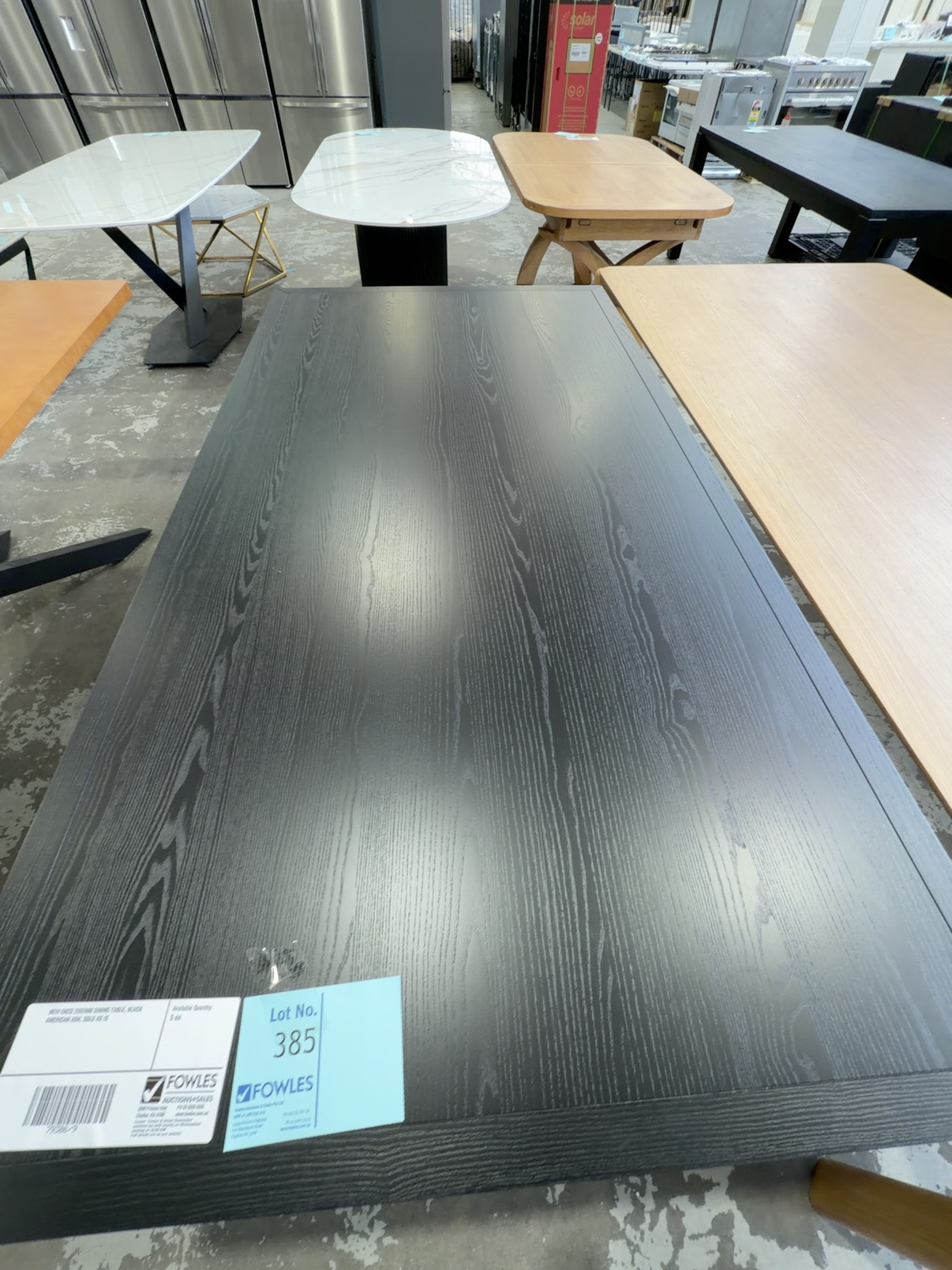 NEW ENZO 2000MM DINING TABLE, BLACK AMERICAN ASH, SOLD AS IS NEW ENZO 2000MM DINING TABLE, BLACK AMERICAN ASH, SOLD AS IS