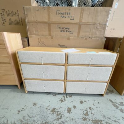 NEW ALICE UPHOLSTERED DRESSER TABLE, AMERICAN OAK