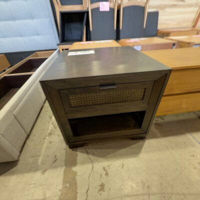 EX DISPLAY ADLEY JAPAN BLACK LAMP TABLE, HERRINGBONE, SOLD AS IS