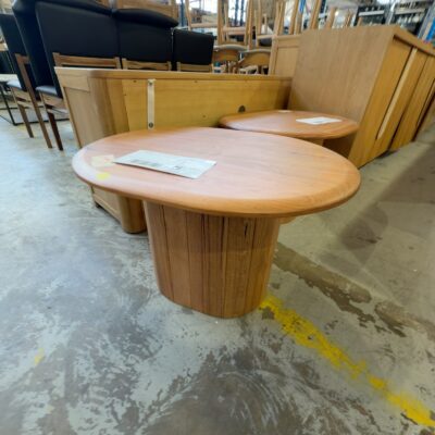 EX DISPLAY CLAIRE LAMP TABLE, MESSMATE, SOLD AS IS