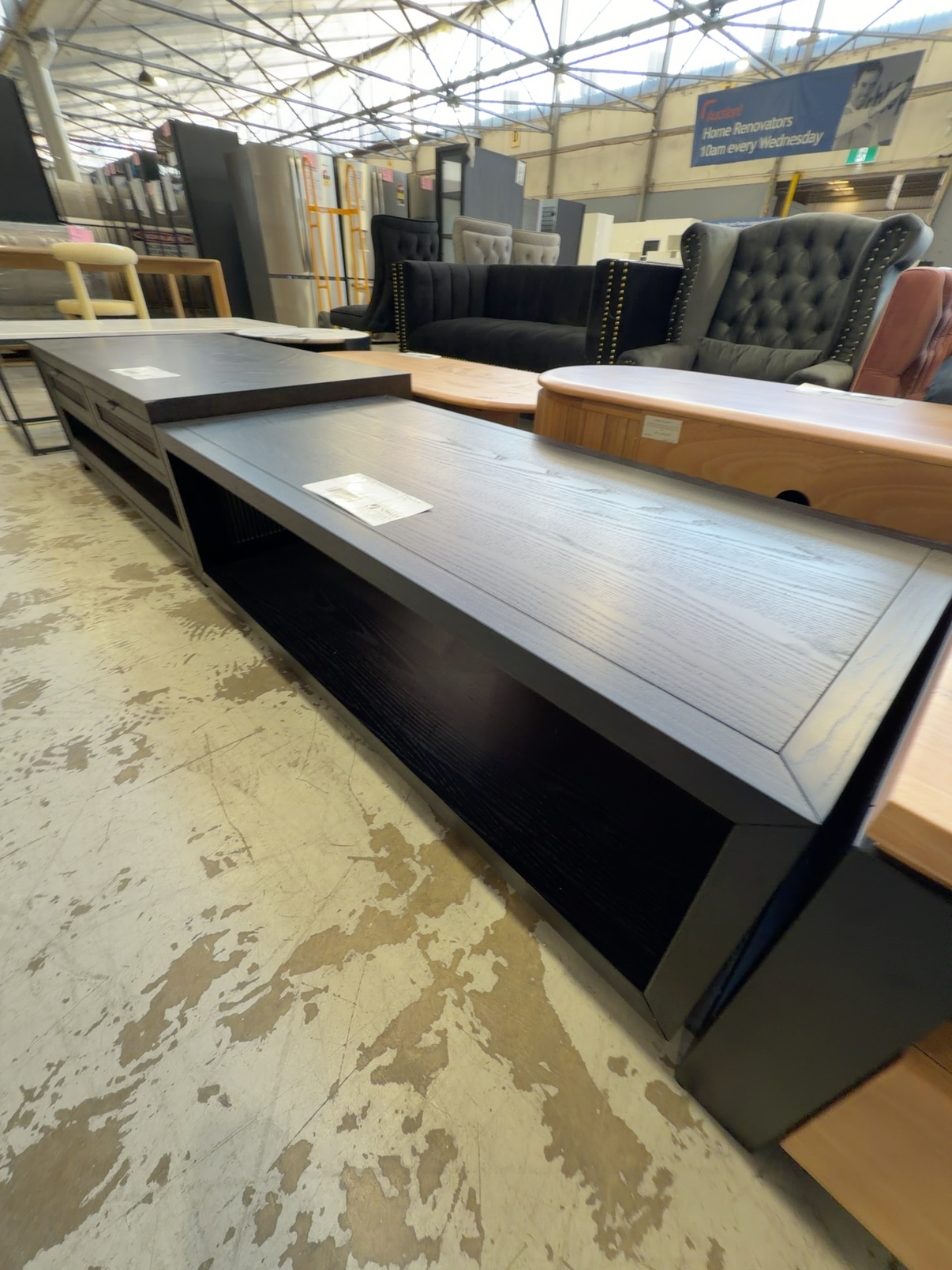 EX DISPLAY ENZO 1300MM BLACK ASH COFFEE TABLE, SOLD AS IS EX DISPLAY ENZO 1300MM BLACK ASH COFFEE TABLE, SOLD AS IS