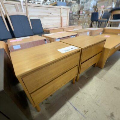 EX DISPLAY ROLAND OAK BEDSIDE TABLE, SOLD AS IS