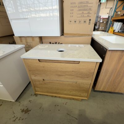 NEW 750MM AULIC MORENO TIMBER WALL HUNG VANITY WITH ALPINE FLAT STONE TOP RRP$1549 CAWH51-750-ST86FT NEW 750MM AULIC MORENO TIMBER WALL HUNG VANITY WITH ALPINE FLAT STONE TOP RRP$1549 CAWH51-750-ST86FT