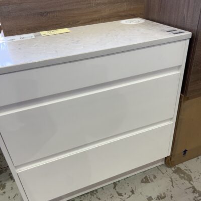 NEW AULIC LEONA 900MM FLOOR VANITY WITH FINGER PULL DRAWERS, WITH ALPINE FLAT STONE TOP RRP$1249 CA15-900-ST86FT NEW AULIC LEONA 900MM FLOOR VANITY WITH FINGER PULL DRAWERS, WITH ALPINE FLAT STONE TOP RRP$1249 CA15-900-ST86FT