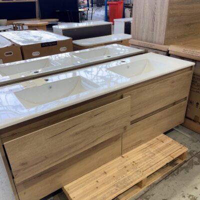NEW AULIC MAX 1500MM DOUBLE BOWL WALL HUNG VANITY, CERAMIC DOUBLE BOWL RRP$2790 CAWH10-1500D-CT28 **SLIGHTLY DAMAGED CABINET, DRAWERS NEED FIXING, SOLD AS IS** NEW AULIC MAX 1500MM DOUBLE BOWL WALL HUNG VANITY, CERAMIC DOUBLE BOWL RRP$2790 CAWH10-1500D-CT28 **SLIGHTLY DAMAGED CABINET, DRAWERS NEED FIXING, SOLD AS IS**