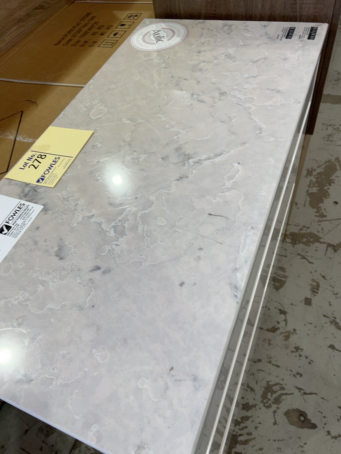 NEW AULIC LEONA 900MM FLOOR VANITY WITH FINGER PULL DRAWERS, WITH ALPINE FLAT STONE TOP RRP$1249 CA15-900-ST86FT NEW AULIC LEONA 900MM FLOOR VANITY WITH FINGER PULL DRAWERS, WITH ALPINE FLAT STONE TOP RRP$1249 CA15-900-ST86FT