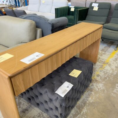 EX DISPLAY BOND 1800MM AMERICAN OAK FLUTED CONSOLE TABLE, SOLD AS IS