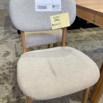 EX DISPLAY - ARLO DINING CHAIR, SILVER SAGE FABRIC, OAK NATURAL, SOLD AS IS