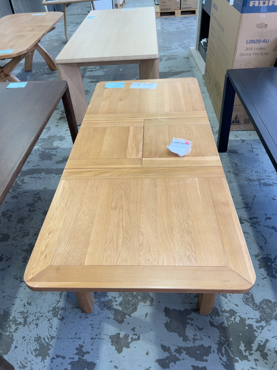 EX DISPLAY TAHOE 1300MM - 1800MM EXTENSION NATURAL OAK DINING TABLE, SOLD AS IS EX DISPLAY TAHOE 1300MM - 1800MM EXTENSION NATURAL OAK DINING TABLE, SOLD AS IS