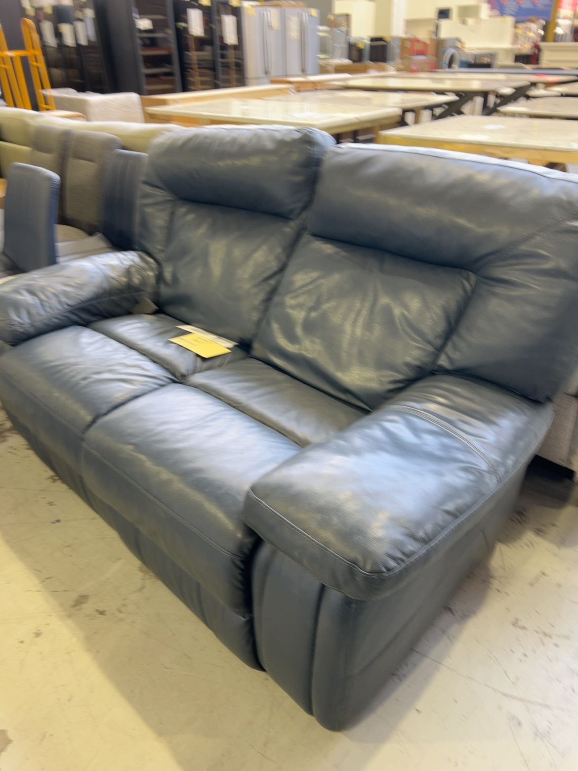 EX DISPLAY BLUE LEATHER 2 SEATER COUCH WITH ELECTRIC RECLINERS SOLD AS IS EX DISPLAY BLUE LEATHER 2 SEATER COUCH WITH ELECTRIC RECLINERS SOLD AS IS