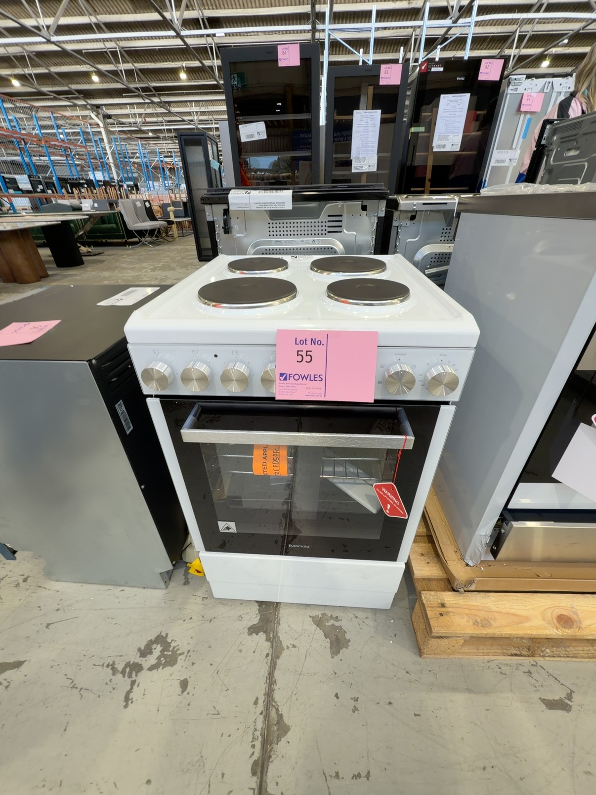 EX DISPLAY EUROMAID EFS54FC-SEW WHITE 540MM ALL ELECTRIC FREESTANDING OVEN, 3 MONTH WARRANTY EX DISPLAY EUROMAID EFS54FC-SEW WHITE 540MM ALL ELECTRIC FREESTANDING OVEN, 3 MONTH WARRANTY