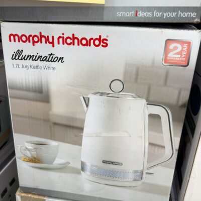 DAMAGED BOX STOCK - MORPHY RICHARDS ILLUMINATION KETTLE, WHITE, 108021, 3 MONTH WARRANTY RRP$48.00 DAMAGED BOX STOCK - MORPHY RICHARDS ILLUMINATION KETTLE, WHITE, 108021, 3 MONTH WARRANTY RRP$48.00