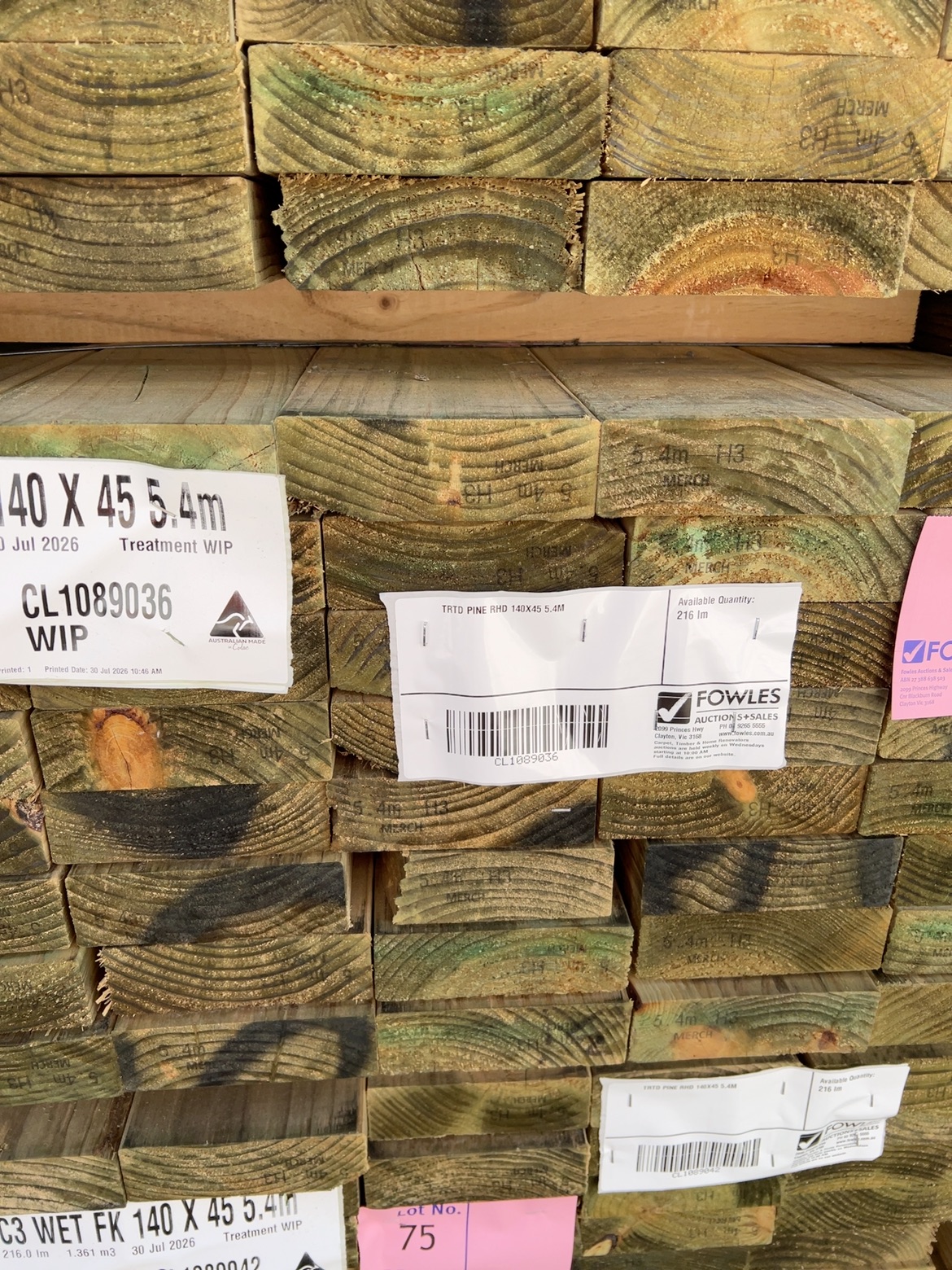 TRTD PINE RHD 140X45 5.4M TRTD PINE RHD 140X45 5.4M