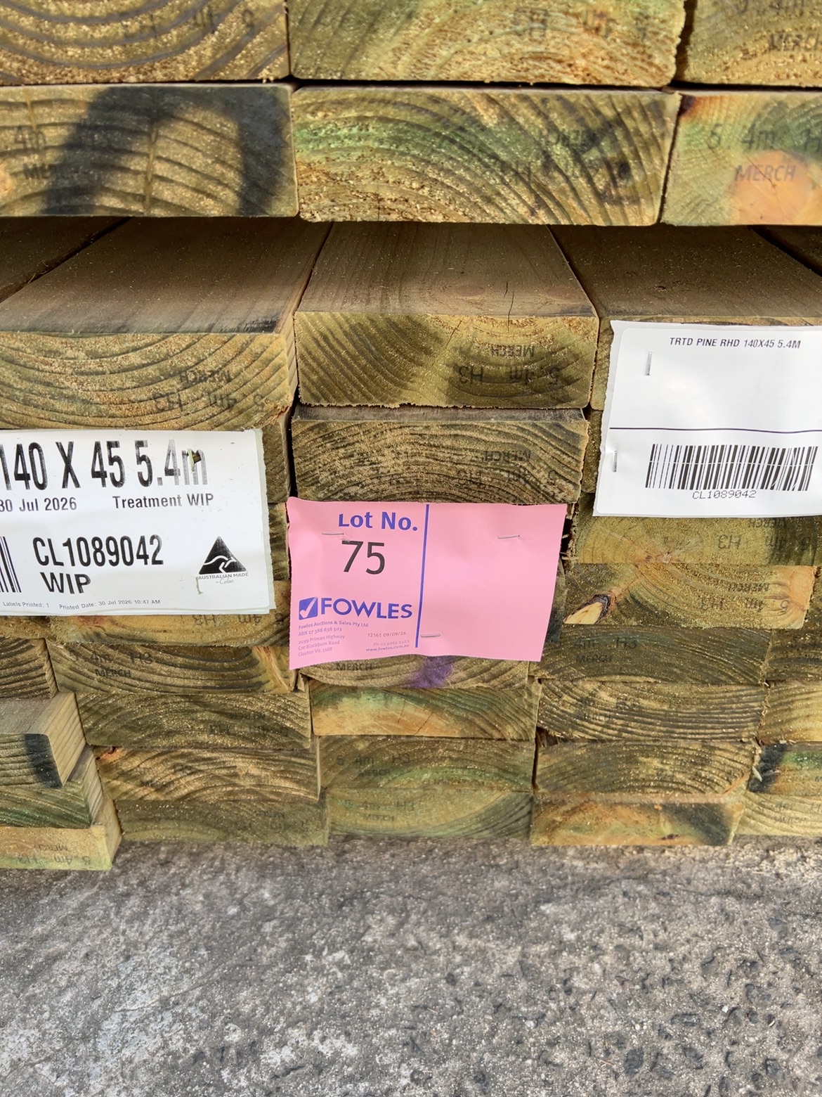 TRTD PINE RHD 140X45 5.4M TRTD PINE RHD 140X45 5.4M