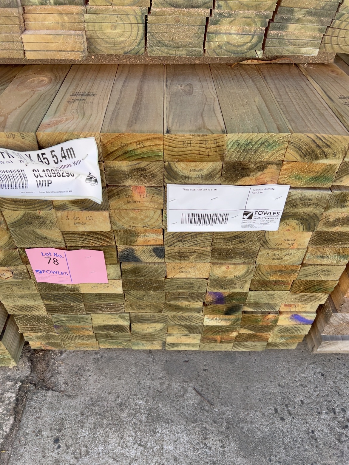 TRTD PINE RHD 90X45 5.4M TRTD PINE RHD 90X45 5.4M