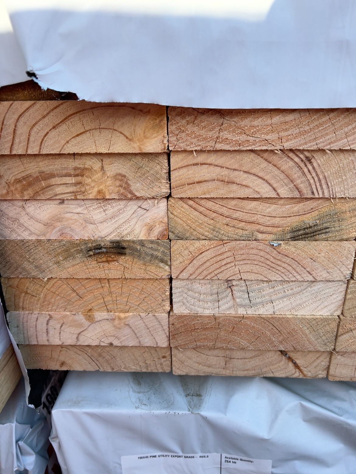 190X45 PINE UTILITY EXPORT GRADE- 44/6.0 190X45 PINE UTILITY EXPORT GRADE- 44/6.0