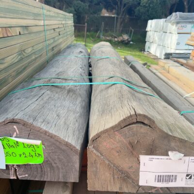350MM DIAMETER X 2.4M HALF HARDWOOD LOGS