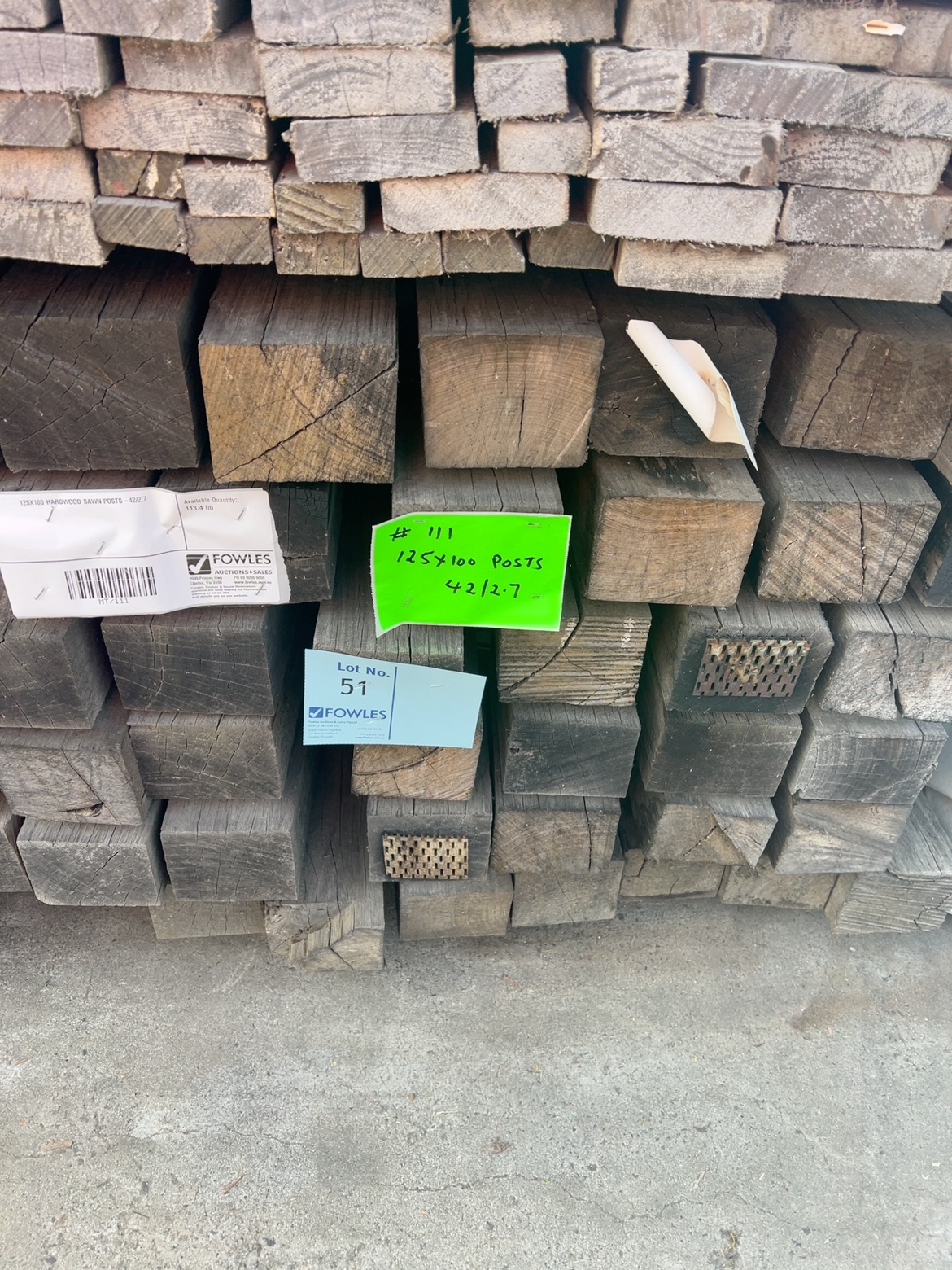125X100 HARDWOOD SAWN POSTS-42/2.7 125X100 HARDWOOD SAWN POSTS-42/2.7