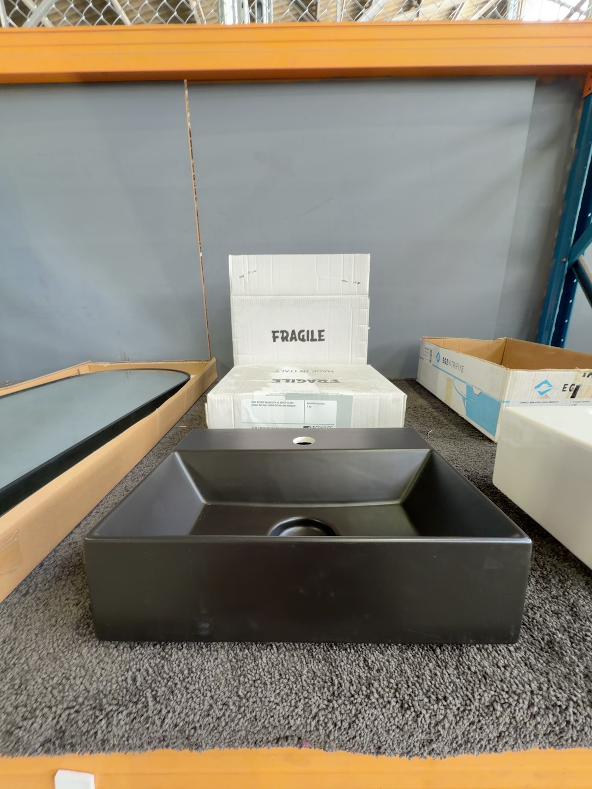 NEW STUDIO BAGNO SPY 40 MATTE BLACK BENCH OR WALL BASIN SPY40/1MB RRP$899 NEW STUDIO BAGNO SPY 40 MATTE BLACK BENCH OR WALL BASIN SPY40/1MB RRP$899