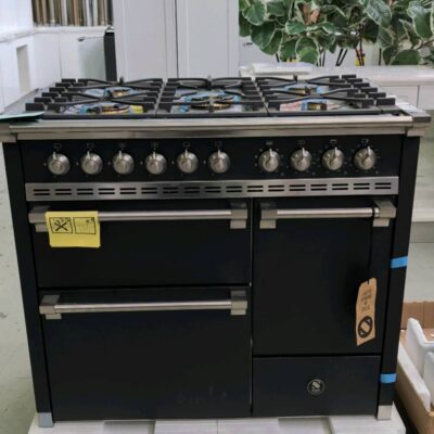 NEW STEEL AQ10SFFD4MANN ASCOT 100CM ANTHRACITE DUAL FUEL FREESTANDING OVEN WITH CHROME TRIM, 5 SOLID BRASS BURNERS INCLUDING MEGA WOK BURNER, 3 OVENS - 1 X 70 LITRE STEAM, 1 X 34 LITRE PIZZA & 1 X 39 LITRE 4 FUNCTION OVEN, COMMERCIAL GRADE SHELVING, HAND BUILT IN ITALY RRP$17,499 WITH 12 MONTH WARRANTY NEW STEEL AQ10SFFD4MANN ASCOT 100CM ANTHRACITE DUAL FUEL FREESTANDING OVEN WITH CHROME TRIM, 5 SOLID BRASS BURNERS INCLUDING MEGA WOK BURNER, 3 OVENS - 1 X 70 LITRE STEAM, 1 X 34 LITRE PIZZA & 1 X 39 LITRE 4 FUNCTION OVEN, COMMERCIAL GRADE SHELVING, HAND BUILT IN ITALY RRP$17,499 WITH 12 MONTH WARRANTY