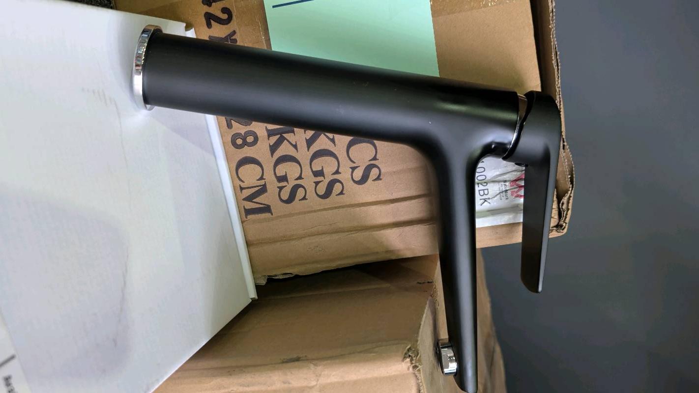 NEW TALL VANITY TAP, MATTE BLACK WITH CHROME TRIM, 44-FA1002BK NEW TALL VANITY TAP, MATTE BLACK WITH CHROME TRIM, 44-FA1002BK