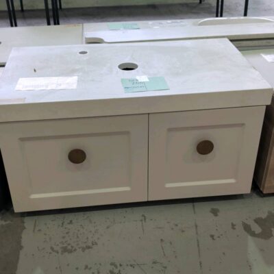 EX SHOWROOM DISPLAY - LONDON 900MM WALL HUNG VANITY WITH STONE TOP & SPLASBACK, RRP$2459 EX SHOWROOM DISPLAY - LONDON 900MM WALL HUNG VANITY WITH STONE TOP & SPLASBACK, RRP$2459