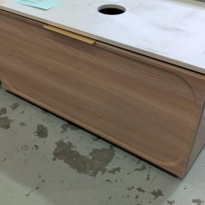 EX SHOWROOM DISPLAY - CICERO OAK WALL HUNG 900MM VANITY, SINGLE DRAWER WITH STONE TOP RRP$1469