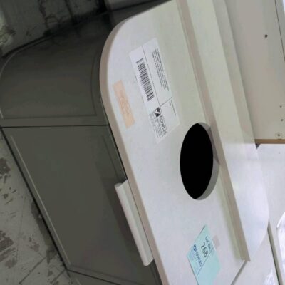 EX SHOWROOM DISPLAY - FLO 750MM WALL HUNG VANITY, CURVED SINGLE DRAWER, TOPIARY COLOUR SMOOTH FINISH, WITH STONE TOP & SPLASHBACK RRP$2399