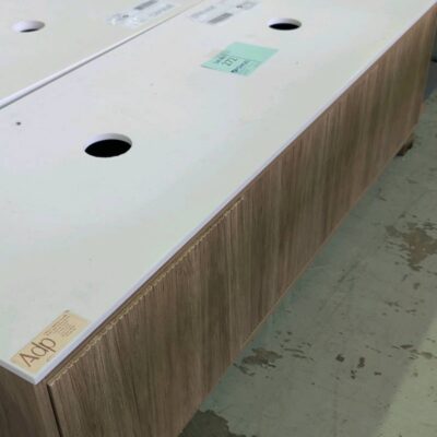 EX SHOWROOM DISPLAY - CLIFTON 1500MM WALL HUNG DOUBLE BOWL VANITY, PRIME OAK WITH DRAWERS, WITH STONE TOP RRP$3109 EX SHOWROOM DISPLAY - CLIFTON 1500MM WALL HUNG DOUBLE BOWL VANITY, PRIME OAK WITH DRAWERS, WITH STONE TOP RRP$3109