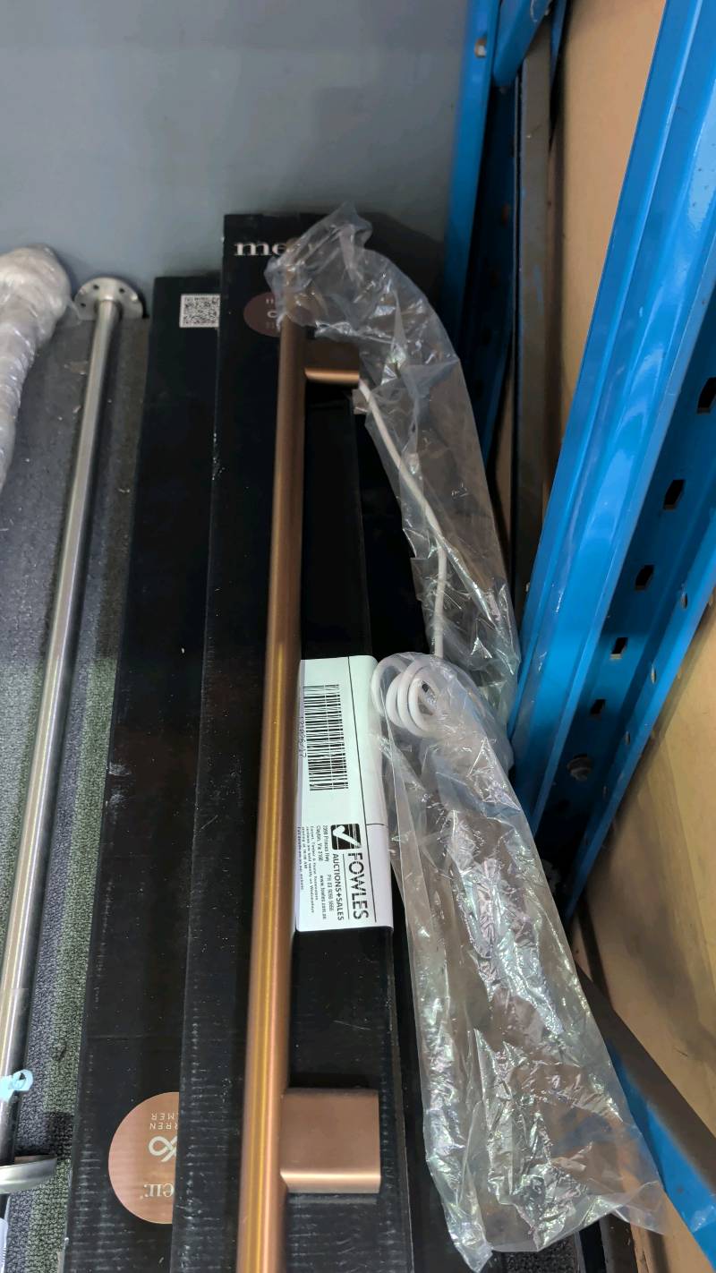 EX SHOWROOM DISPLAY - HEATED VERTICAL TOWEL RAIL, MHT02B-PVDBZ RRP$395 EX SHOWROOM DISPLAY - HEATED VERTICAL TOWEL RAIL, MHT02B-PVDBZ RRP$395